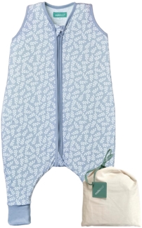 molis&co - Baby Schlafsack mit Füßen 0.5 TOG - Sommerschlafsack für Jungen - Kinder Babyschlafsack mit Beinen - 100% Baumwolle (Oeko-TEX 100), Premium Qualität - Blue Garden (100 cm)