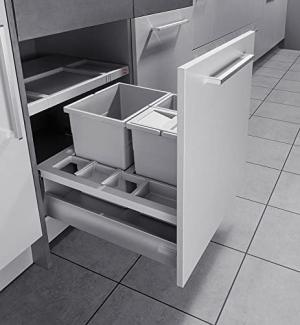 Hailo 3620611 Abfallsorter SEPARATO K 60, 34 (1x18 + 2x8) Liter / Hailo XS Inset 60.3/34 für 60 cm SB