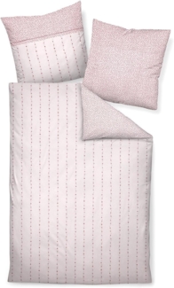 Janine Edelflanell Bettwäsche 2 teilig Bettbezug 135x200 cm Kopfkissenbezug 80x80 cm Chinchilla S 78007-01 rosé