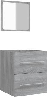 Badschrank mit Spiegel Grau Sonoma 41 x 38,5 x 48 cm