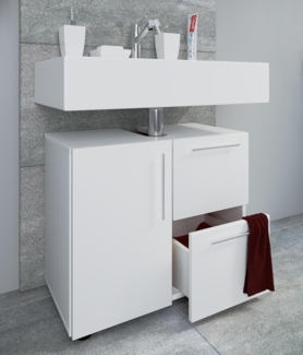 VCM Badmöbel Waschbeckenunterschrank Darola 914048 Weiß H. 51 x B. 61 x T. 32 cm