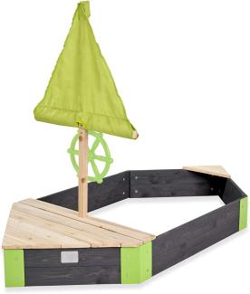 Exit Holz Sandkasten Boot Aksent | Grau | 190 x 90 x 135 cm