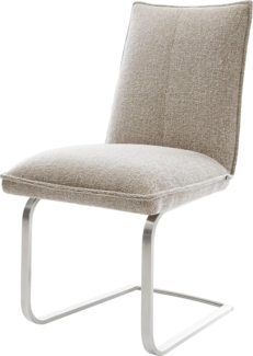 Freischwinger Lelio-Flex Webstoff Soft Beige Freischwinger flach Edelstahl Taschenfederkern