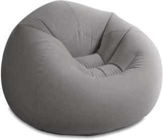 Sitzsack Beanless Bag Club, aufblasbar, Vinyl grau, 107 x 104 x 69 cm