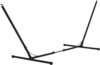 Outsunny Hängemattengestell größenverstellbar (313–388) x 109 x 116 cm, (Hängematte, 1-St, Hängemattenständer), bis 120 kg, Garten, Strand, Metall