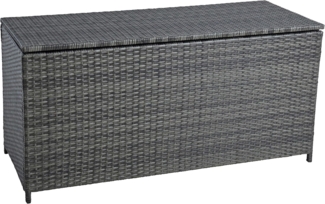Polyrattan Auflagenbox Kissenbox Gartenbox 114cm Aufbewahrungsbox Anthrazit-Grau