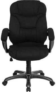 Flash Furniture Jessie Bürostuhl mit hoher Rückenlehne, Mikrofaser, zeitgenössisch, ergonomisch, mit Armlehnen, Schwarz