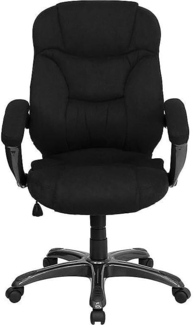 Flash Furniture Jessie Bürostuhl mit hoher Rückenlehne, Mikrofaser, zeitgenössisch, ergonomisch, mit Armlehnen, Schwarz