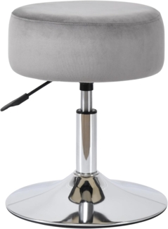 Drehhocker Sitzhocker Hocker RUND höhenverstellbar drehbar aus Kunstleder Farbauswahl Duhome 428S, Farbe:Grau, Material:Samt