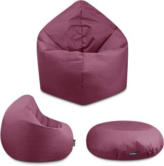 BuBiBag - 2in1 Sitzsack Bodenkissen - Outdoor Sitzsäcke Indoor Beanbag, Weinrot, Ø 125,0 cm