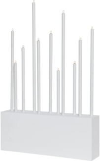 Kerzenleuchter Buzz 11 Lichtquellen Holz Metall weiß H 43cm