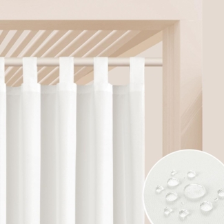 ROOM99 Outdoorvorhäng mit Schlaufen Garden Line 155x200 cm Breite x Höhe Outdoor Vorhang wetterfest Wasserdicht Sichtschutz Sonnenschutz Gardinen Garten Winddicht Ecru, 1 Stück