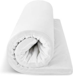 EGO HOME Matratzen Topper 90x200, 7cm Höhe Matratzentopper Härtegrade H2 mit 7 Zonen Schneiden Kaltschaumkern, Öko-TEX Zertifiziert, Matratzenauflage 90x200 cm für Boxspringbett Schlafsofa
