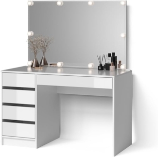 Livinity® Schminktisch Imola, Weiß, 120 cm mit LED Beleuchtung