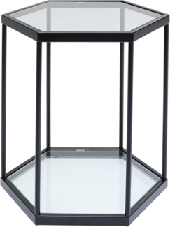Kare Design Beistelltisch Comb Schwarz, Couchtisch, Glasplatte, modern, 55x55 cm