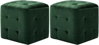 vidaXL Pouf 2 Stk. Grün 30x30x30 cm Samtstoff 278387