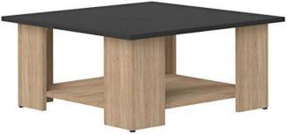 Temahome Couchtisch Square 67x67 cm, Eiche und Schwarz, 67 x 67 x 30,5 cm (BxTxH)