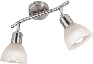 LED Deckenleuchte, Metall, Glas, Alabaster, B 20 cm