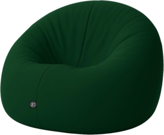 PATCH HOME 2-in-1 Sitzsack Sessel - Gaming Bean Bag mit Reißverschluss - Bereits befüllt, Ergonomisch & Robust für Kinder & Erwachsene - Indoor & Outdoor, Wetterfest (Dunkelgrün, 155cm)