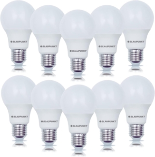 Blaupunkt LED E27 Birne - Classic - LED-Leuchtmittel - Raumbeleuchtung - 6W - Ersatz für 48W Glühbirne - Warmweiß 2700K - Lampe - Energie- und Kostensparendes Licht - Led Lampen - 10-er Pack