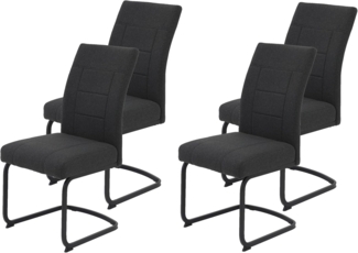 HELA Freischwinger BRINDISI, Esszimmerstuhl (Set, 4 St), XL-Sitz,Federkorb,140kg belastbar,Zertifizierter "Waterfree" Stoff