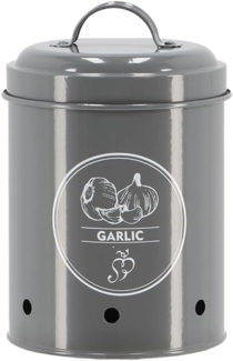 Knoblauchdose "Garlic" Ø 11x17,5 cm Anthrazit – Vorratsdose aus Karbonstahl