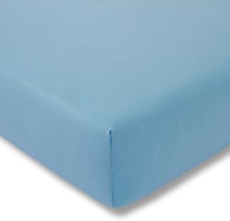 ESTELLA Spannbetttuch Zwirnjersey | Türkis | 200x200 cm | passend für Matratzen 180-200 cm (Breite) x 200-220 cm (Länge) | trocknerfest und bügelfrei | 97% Baumwolle 3% Elastan