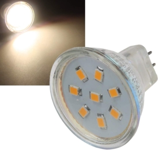 MR11 Strahler, 8 SMD LED warmweiß, 140lm, 12V/2W