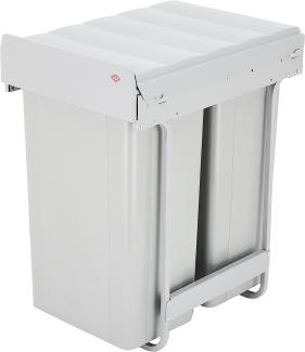 WESCO Bio-Double 40 DT- 32 Einbau-Abfallsammler, 338 x 585 x 485 mm, 2x32L, alugrau, 1 Stück,757812-85