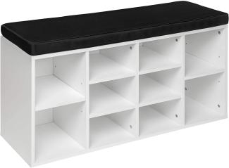 tectake Schuhschrank Max (Set mit Schrank+Kissen, 1-St, inkl. Sitzkissen) für 10 Paar Schuhe