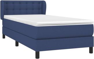 vidaXL Polsterbett mit Matratze Blau 100x200 cm Stoff