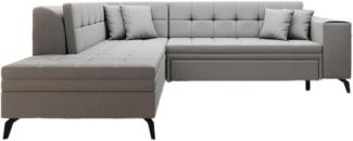 Designer Sofa Lania mit Schlaffunktion Stoff Grau Links