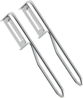 2 Stück Fackelmann - Universal-Sparschäler/Pendelschäler, ideal für Spargel, Obst und Gemüse, Edelstahl/Stahl - Silber