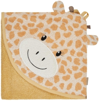 Sterntaler Kapuzenbadetuch 100x100 cm Giraffe Kaya – Kuscheliges Badetuch aus saugfähiger Baumwolle – Mit süßen 3D-Ohren für Babys und Kleinkinder, Sandfarben