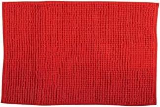 MSV Badteppich Badvorleger Duschvorleger Chenille Hochflor Badematte 60x90 cm – Rot