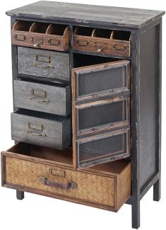 Apothekerkommode HWC-F34, Schubladenschrank, Tanne Holz massiv Vintage Shabby-Look 90x65x32cm