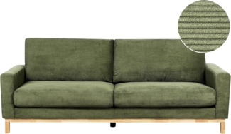 3-Sitzer Sofa Cord grün hellbraun SIGGARD