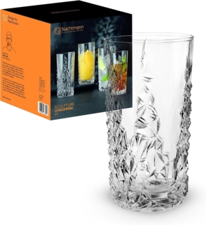 Nachtmann Sculpture Longdrink, 4er Set, Longdrinkglas, Trinkglas, Cocktailglas, Kristallglas, 420 ml, 101967