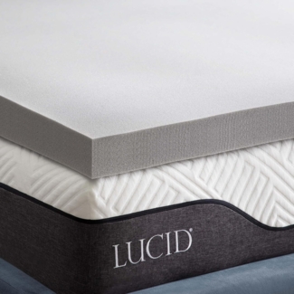 LUCID Memory Foam Matratzen-Topper mit Bambuskohle, 7,5 cm dicke Matratzenauflage, 150x190 cm