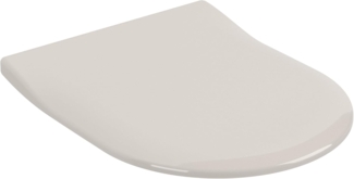 Villeroy & Boch Subway 2.0 WC-Sitz SlimSeat, Toilettendeckel mit Absenkautomatik, abnehmbarer Toilettensitz aus bruchsicherem Duroplast, Klodeckel Original Ersatzteil, D-Form, Pergamon, glänzend