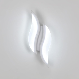 Comely Moderne LED Wandleuchte, Dekorative Wandlampe 20W 6500K Kaltweiß, LED Beleuchtung aus Eisen und Acryl für Flur, Treppenhaus, Wohnzimmer, Weiß