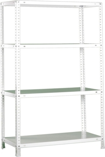Simonrack Schwerlastregal, Lagerregal, 150 x 90 x 50 Metallregal, Kellerregal, Biegestelle 100 kg, 4 Fachböden, Weiss - Comfort
