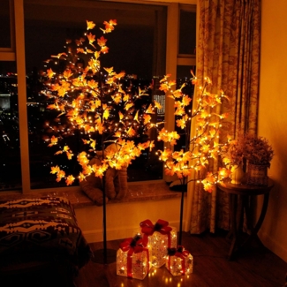 CCLIFE Künstlicher Weihnachtsbaum LED Ahorn Baum 150 180 cm innen Außen Weihnachten Lichterbaum