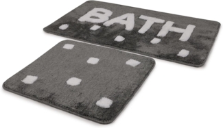Badezimmerteppich-Set, 2-teilig, Design Bath, Dunkelgrau
