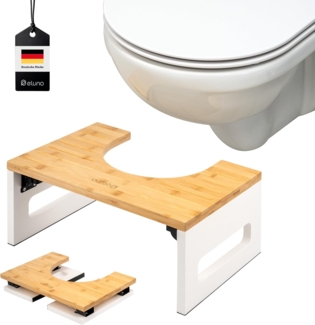 eluno Fußhocker Toilettenhocker, aus Bambus, platzsparend zusammenklappbar