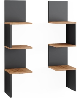 Vicco Eckregal Paolo, Anthrazit/Goldkraft Eiche, 28 x 116.4 cm 2er Set
