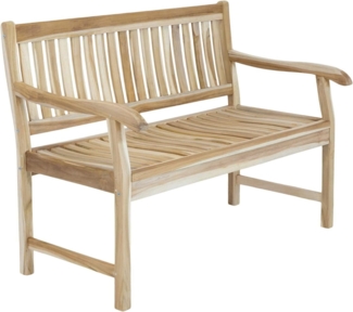 Teak Gartenbank Hemingway 2-sitzig mit Armlehne