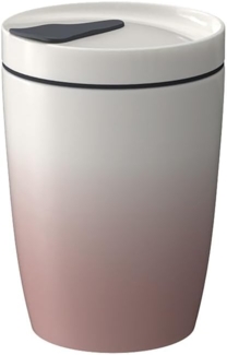 like. by Villeroy & Boch Coffee To Go Becher Powder Premium Porcelain, Silikon, Textil weiß, rosa