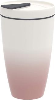 like. by Villeroy & Boch Coffee To Go Becher Powder Premium Porcelain, Silikon, Textil weiß, rosa