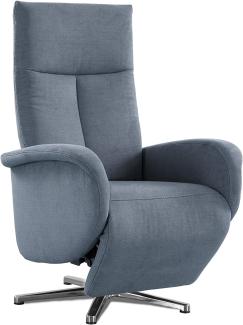 CAVADORE TV-Sessel Juba / Pflegeleichter Fernsehsessel mit manuell verstellbarer Relaxfunktion / 75 x 112 x 82 / Soft Clean Bezug, Hellblau